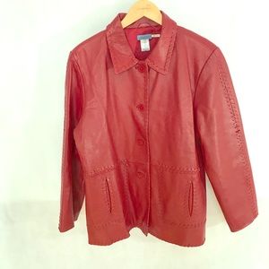 Provence red leather jacket XL